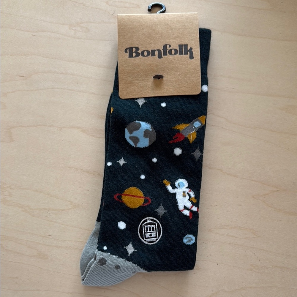 Folk Men's Space Adventure Socks - Black and Gray